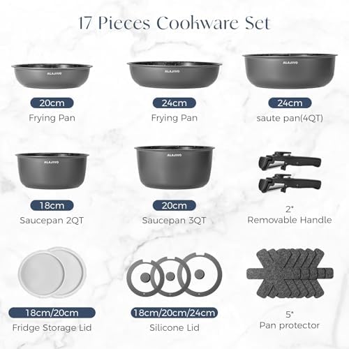 Non Stick Pots and Pans Set 17 Piece