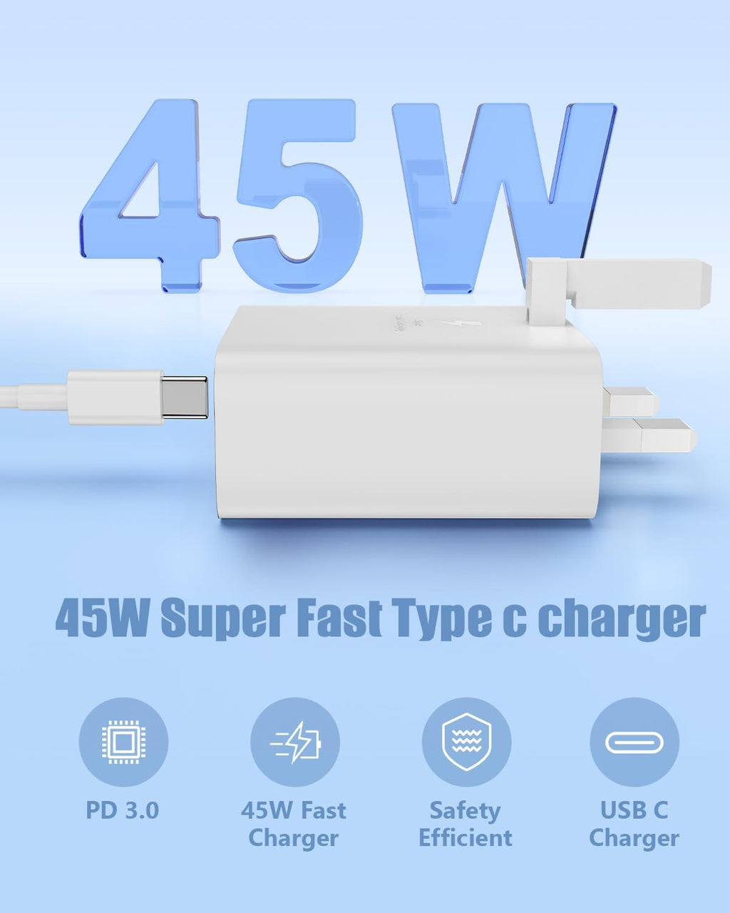 45W USB C Super Fast Charger for Samsung