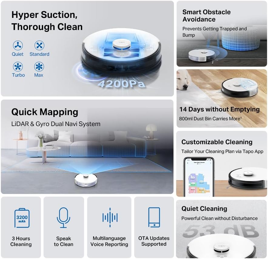 Tapo RV30 Max Plus Robot Vacuum Cleaner