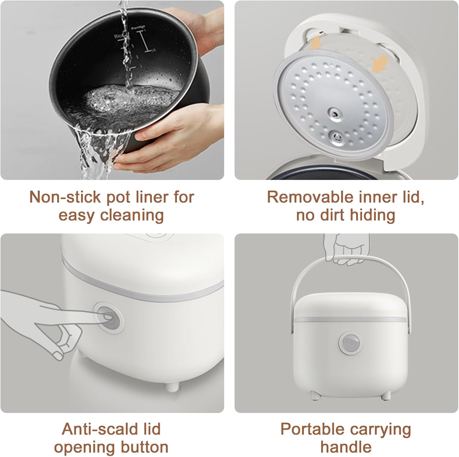 Bear Small Rice Cooker 4 Cup 2L