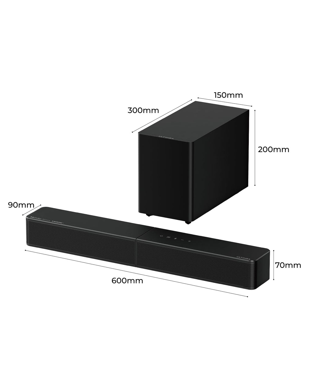 ULTIMEA Soundbar with Wireless Subwoofer