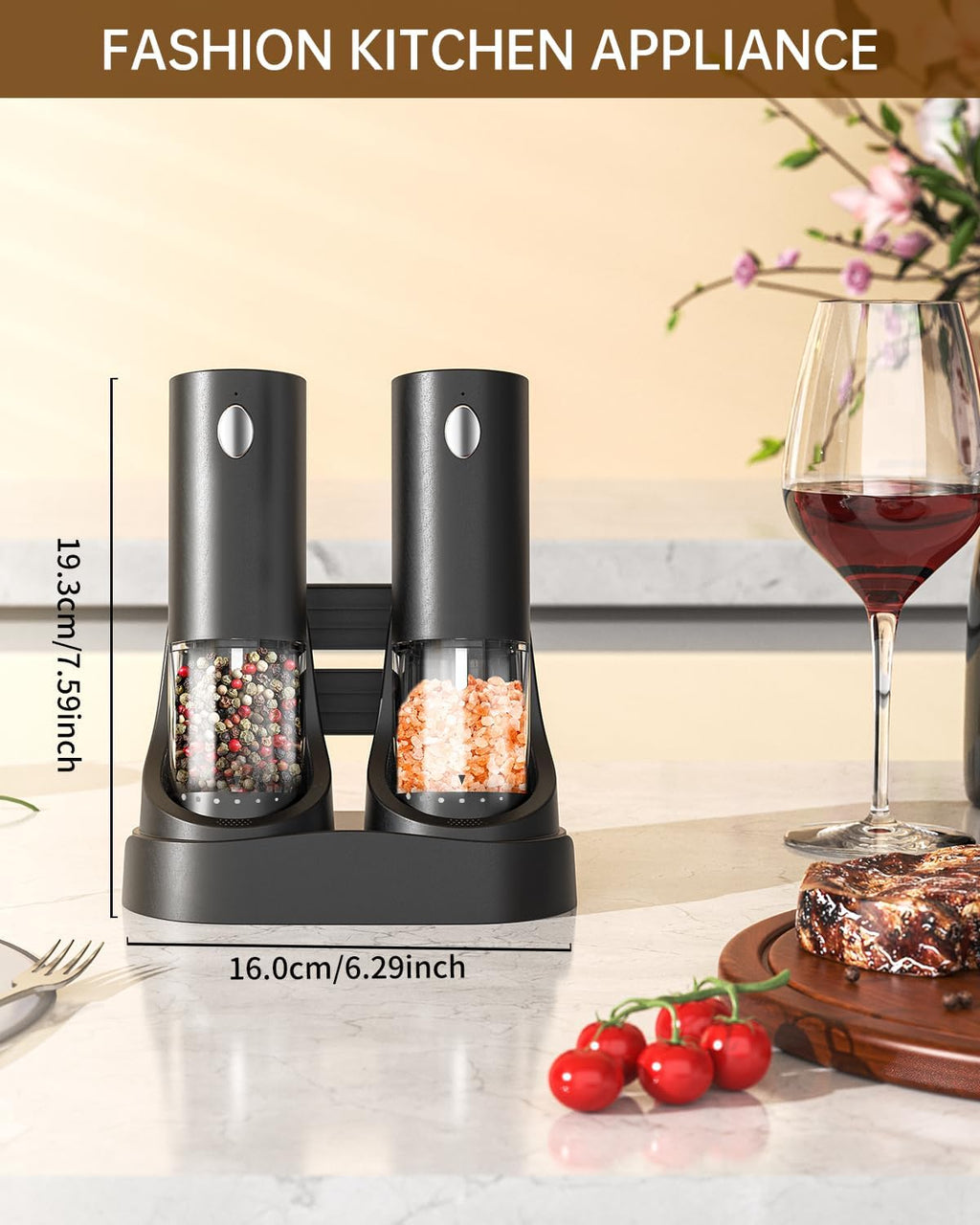 CIRCLE JOY Electric Salt & Pepper Grinder Set