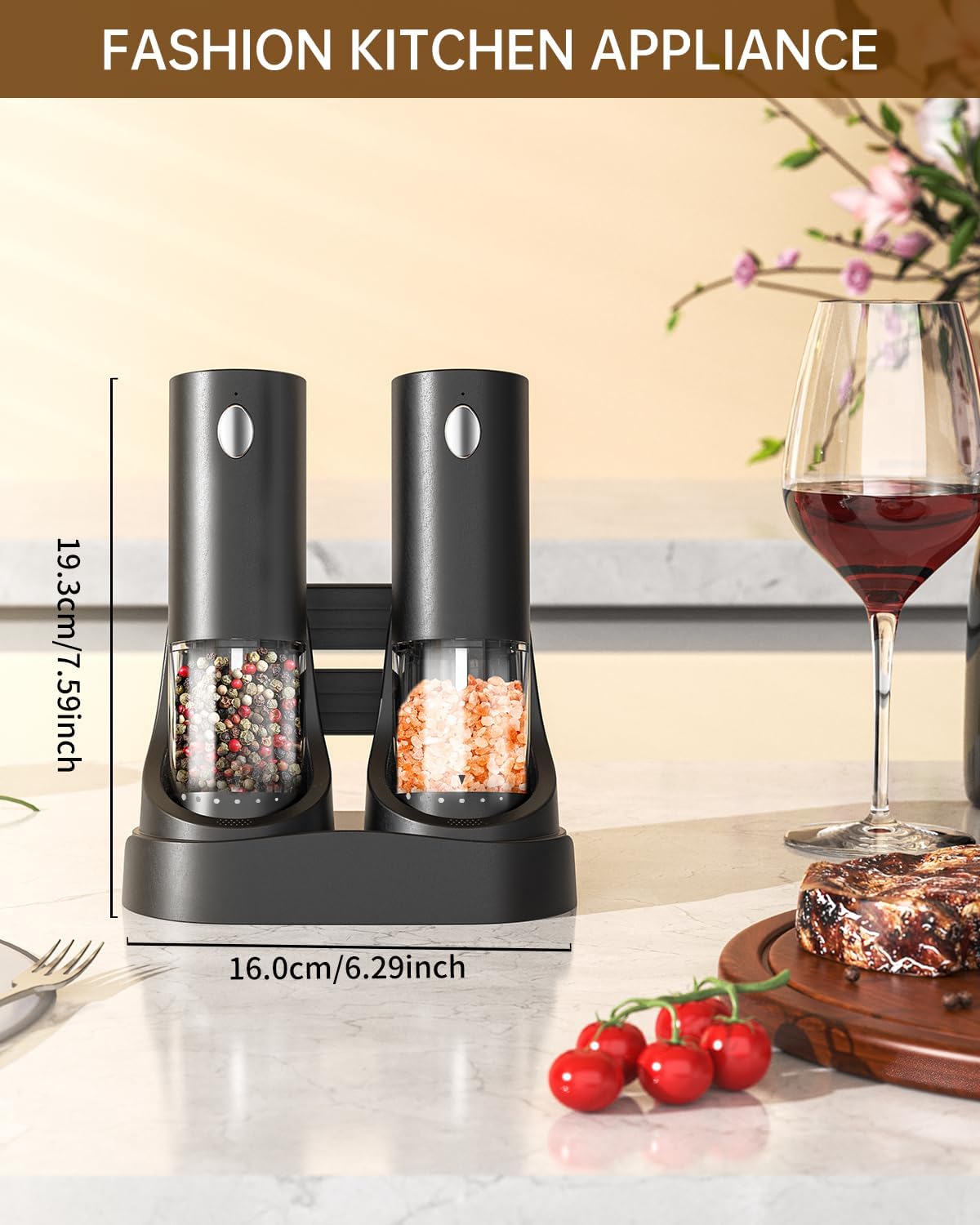 CIRCLE JOY Electric Salt & Pepper Grinder Set