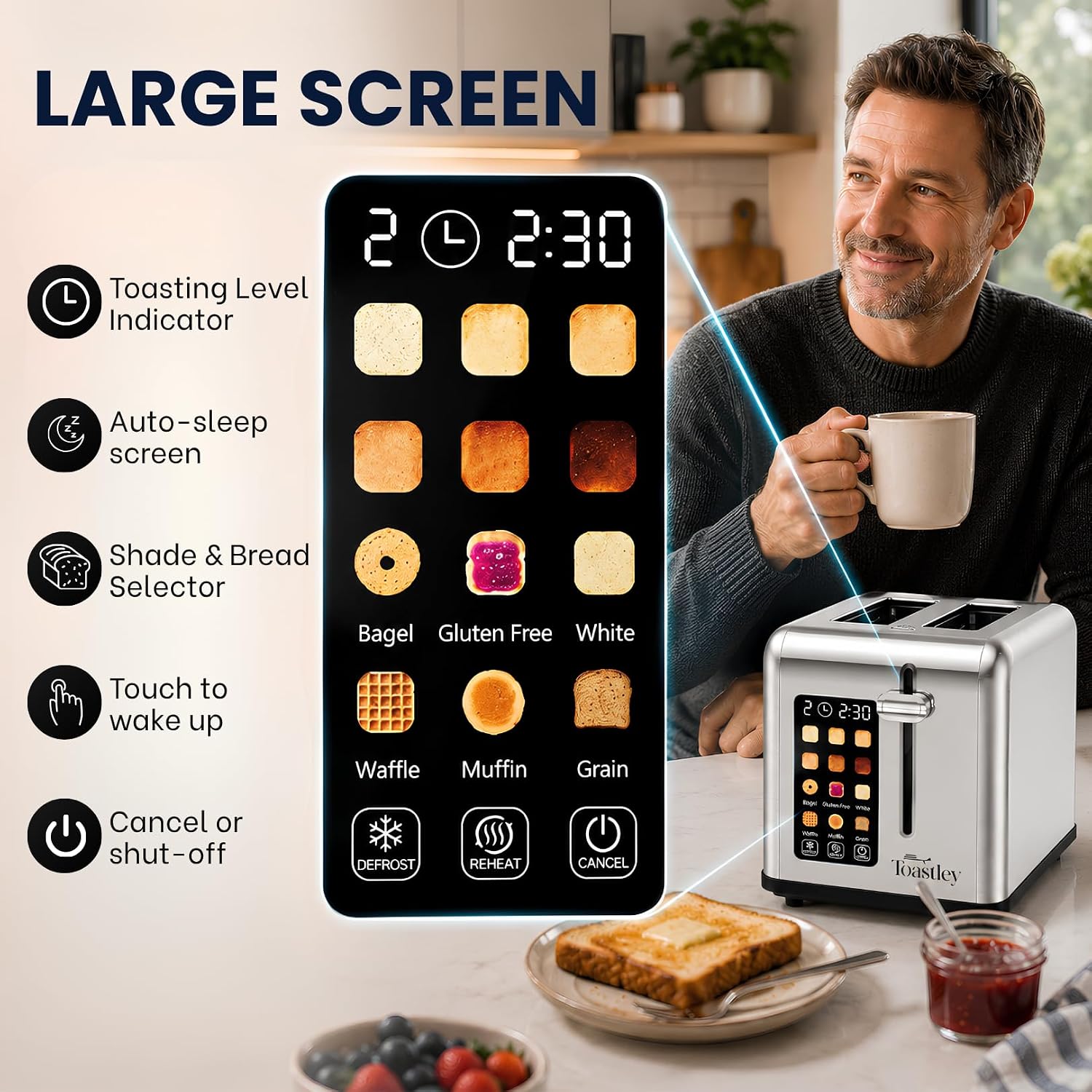 Toastley 2 Slice Smart Toaster