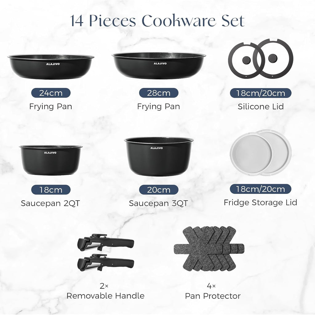 Non Stick Pots and Pans Set 17 Piece