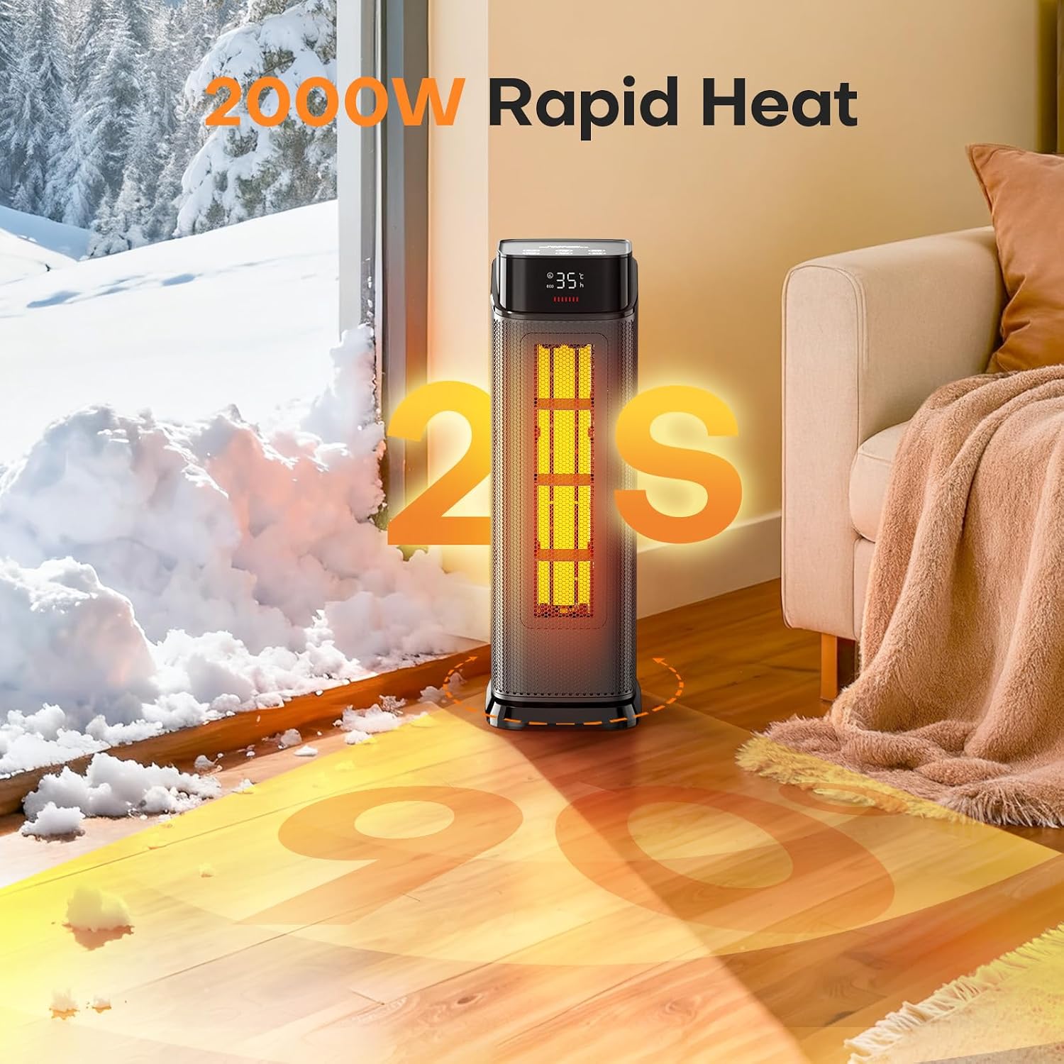 QEXREED Heater 1500W PTC Electric