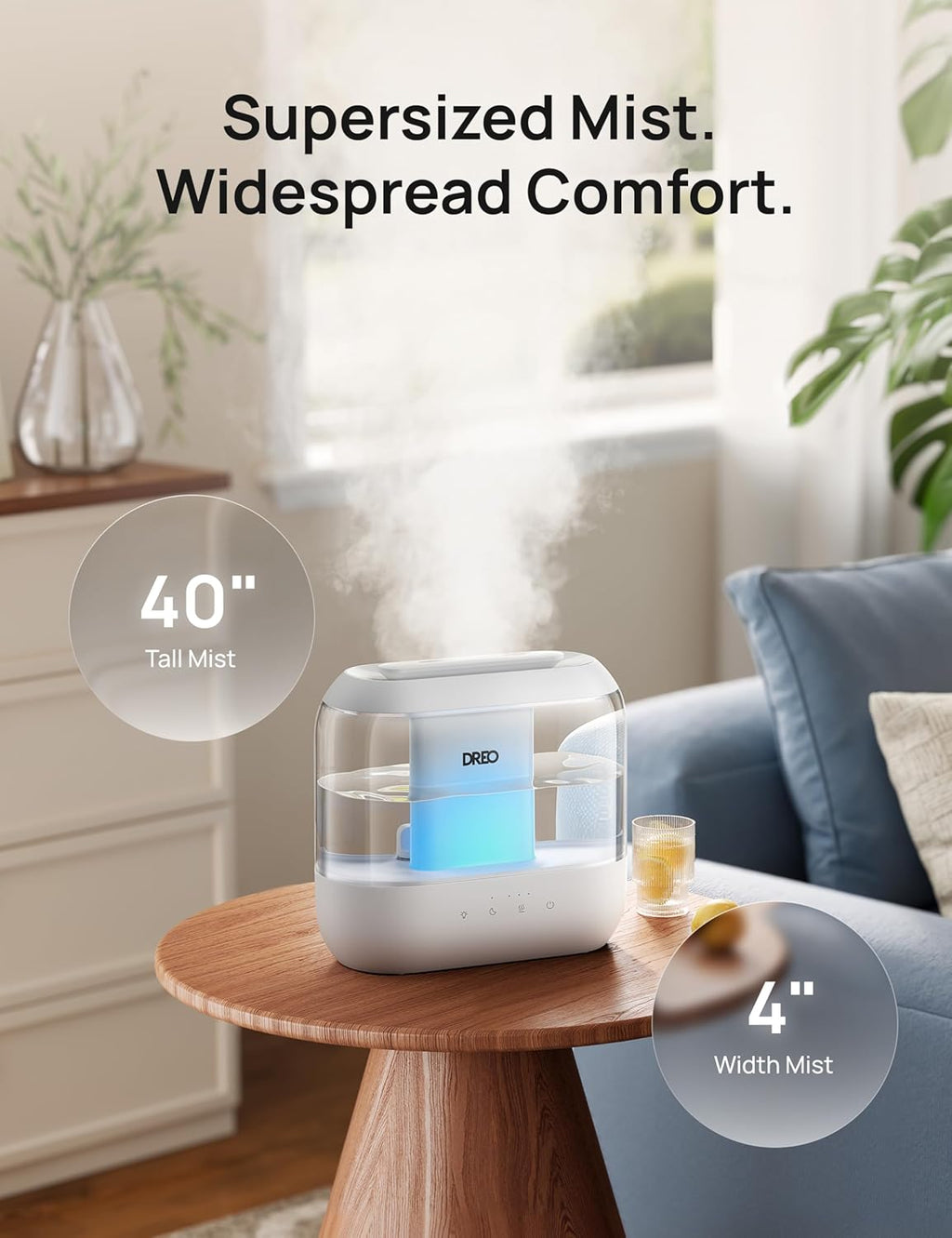 DREO Humidifier for Bedroom Baby 4L