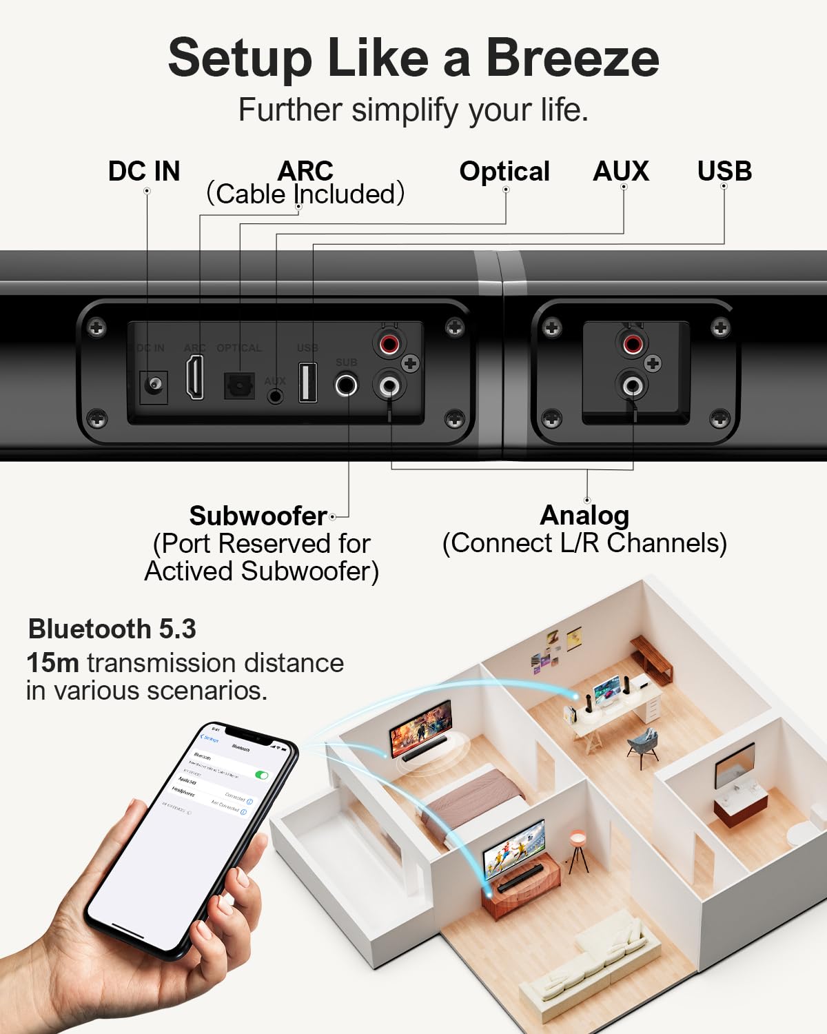 ULTIMEA Soundbar with Wireless Subwoofer