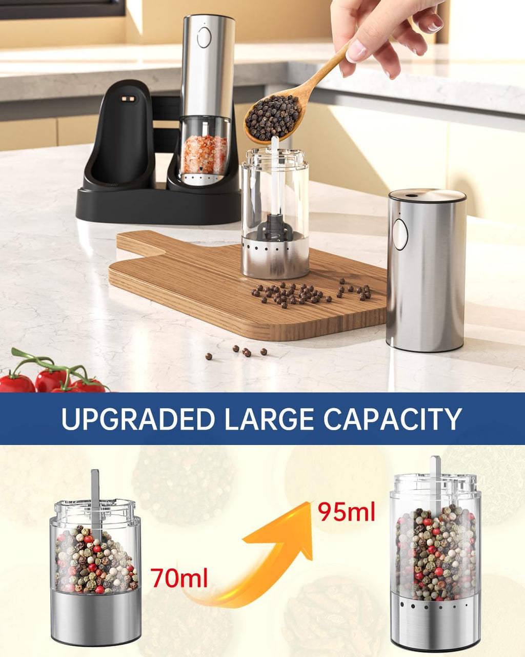 CIRCLE JOY Electric Salt & Pepper Grinder Set