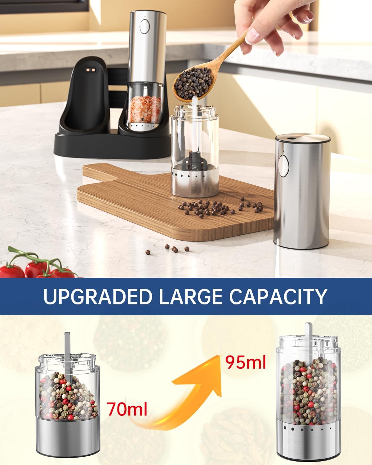 CIRCLE JOY Electric Salt & Pepper Grinder Set