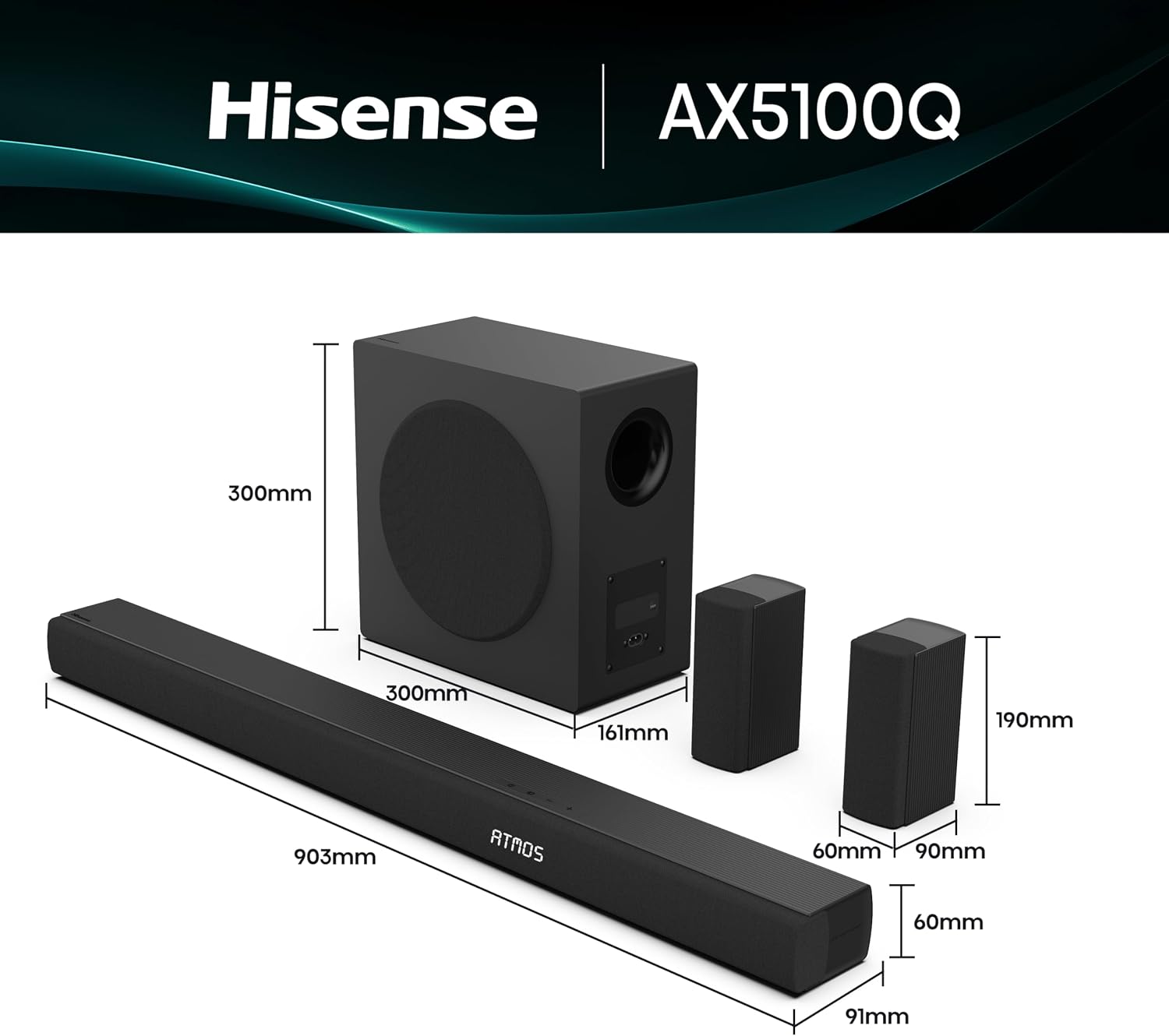 Hisense AX5125H 5.1.2 Channel Soundbar