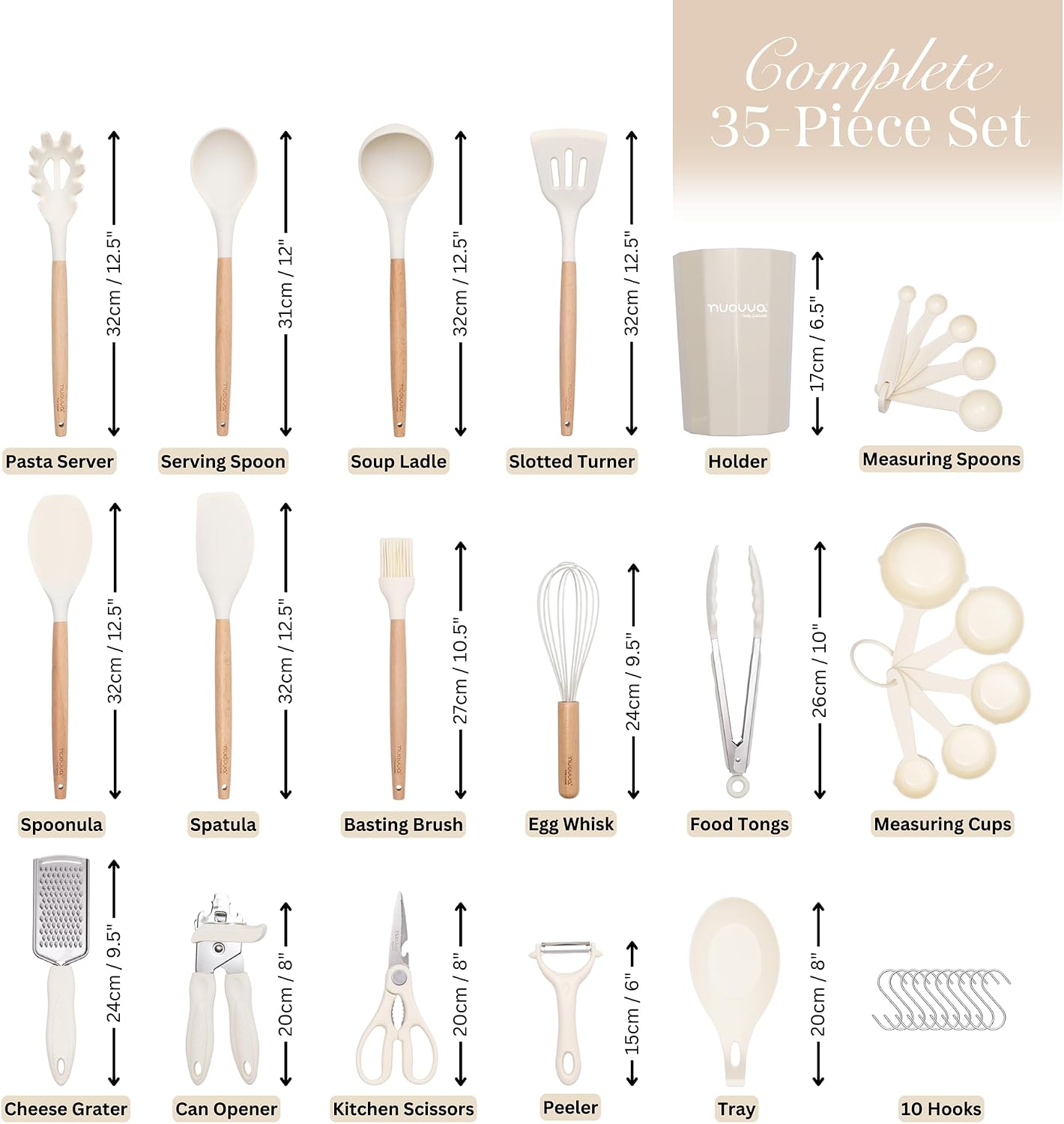 Nuovva Kitchen Utensils Set 35pcs