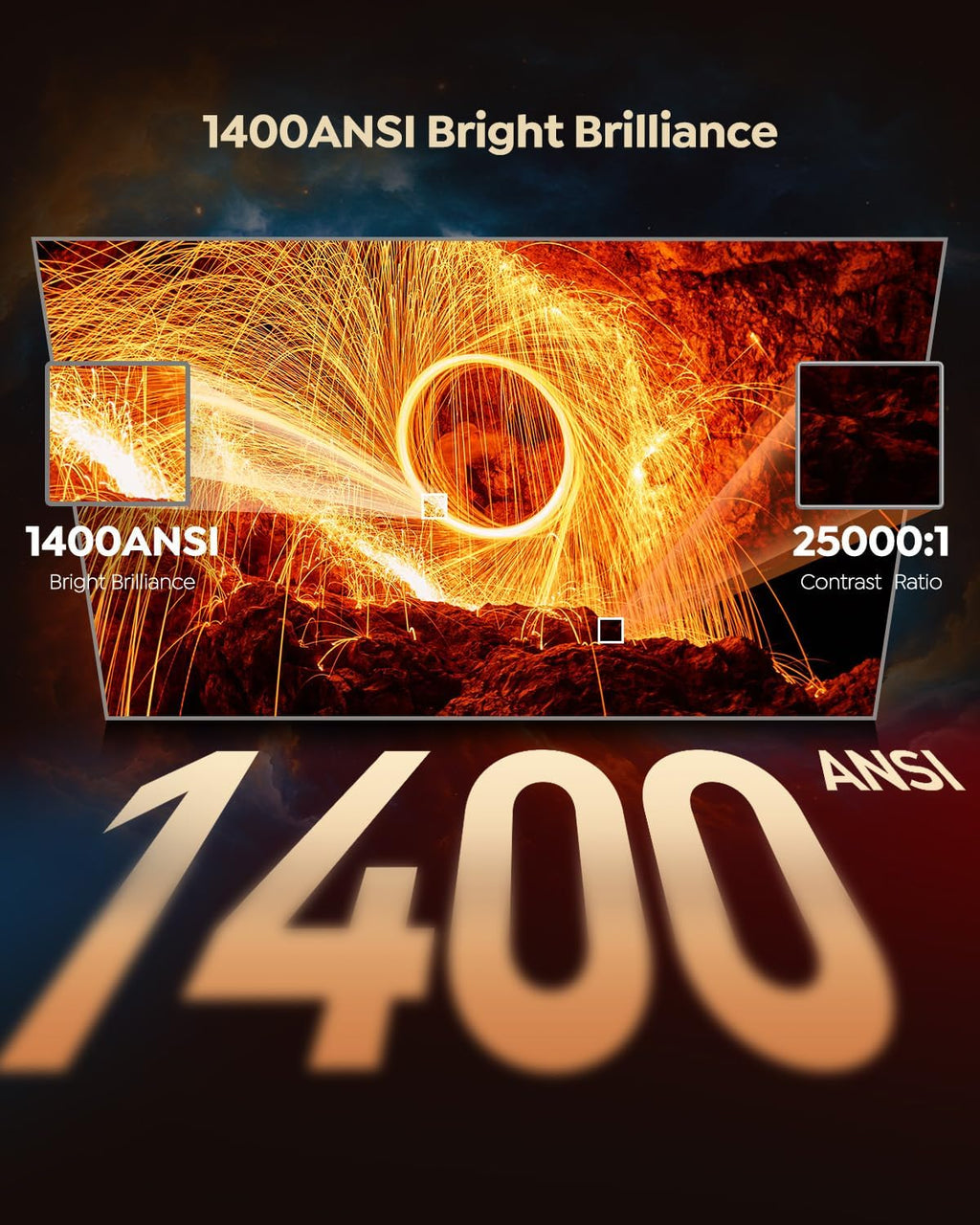 Smart 4K Projector 1400ANSI FHD 1080P