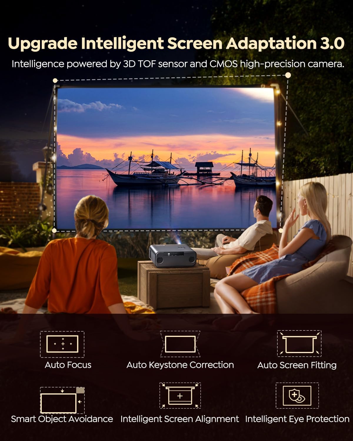 Smart 4K Projector 1400ANSI FHD 1080P