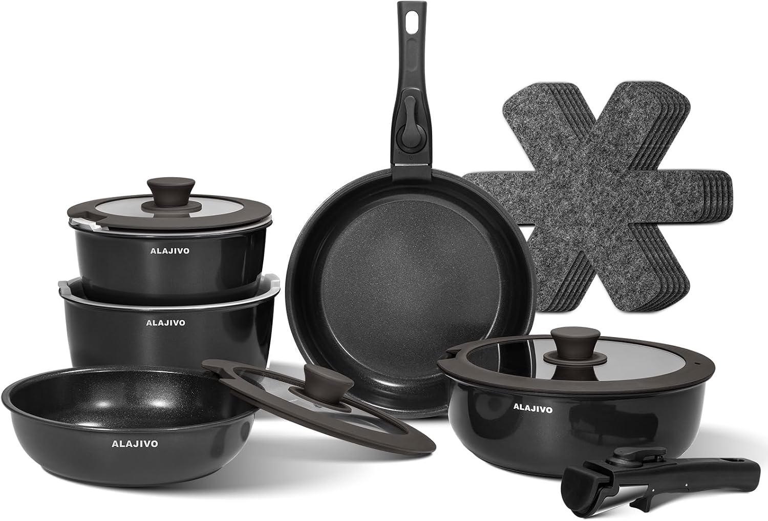 Non Stick Pots and Pans Set 17 Piece