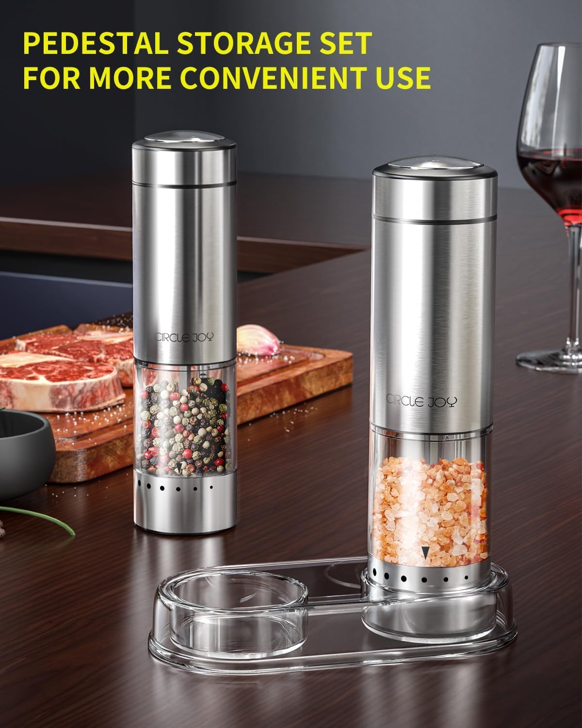 CIRCLE JOY Electric Salt & Pepper Grinder Set