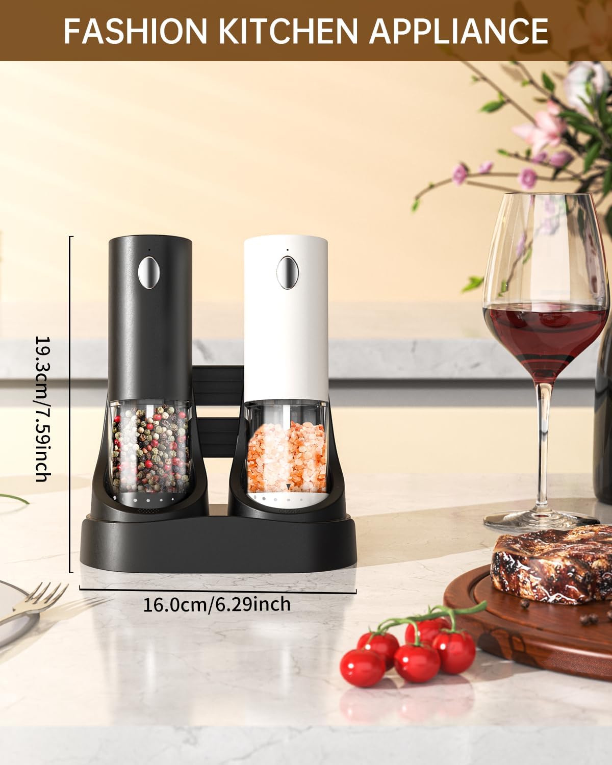 CIRCLE JOY Electric Salt & Pepper Grinder Set