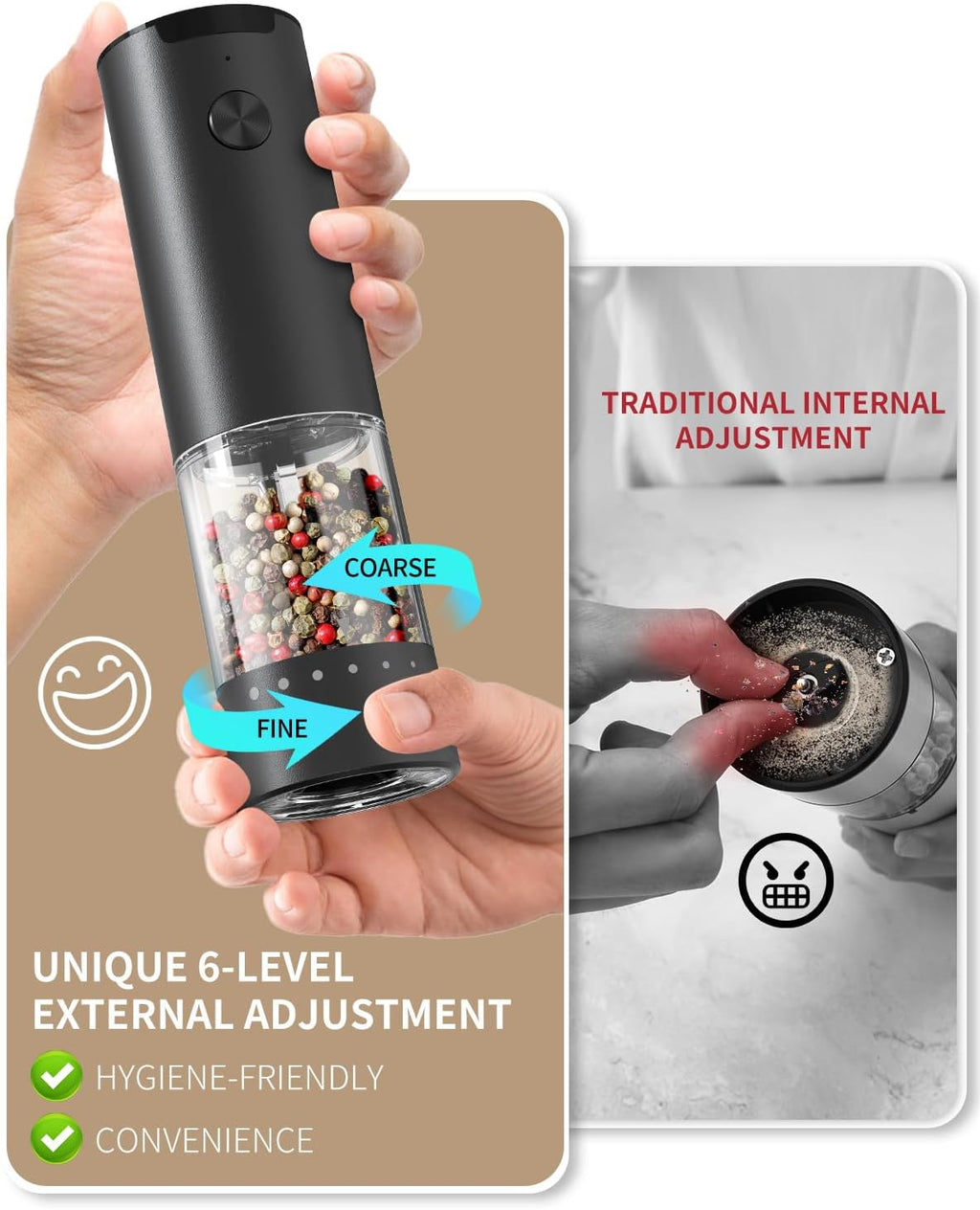 CIRCLE JOY Electric Salt & Pepper Grinder Set