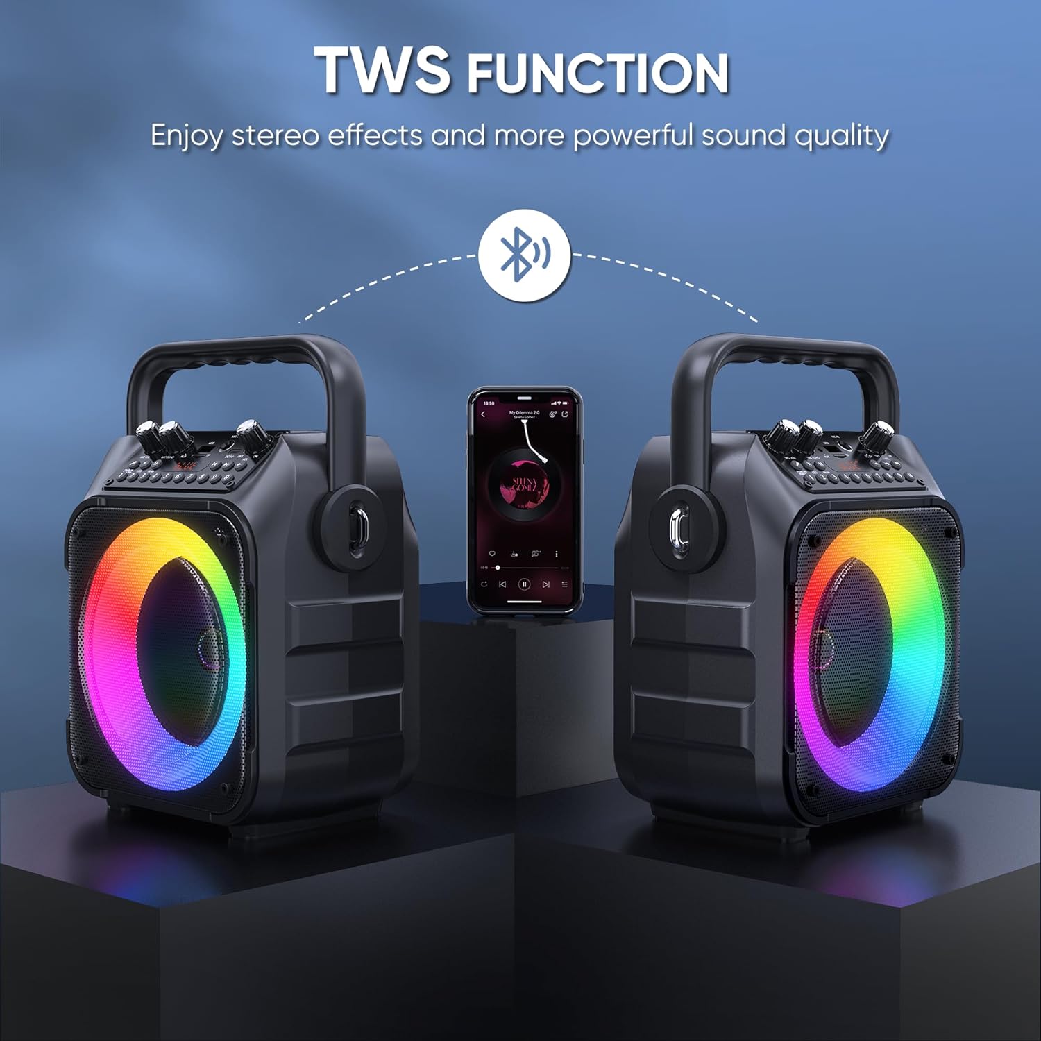 Karaoke Machine with Two Wireless Microphones