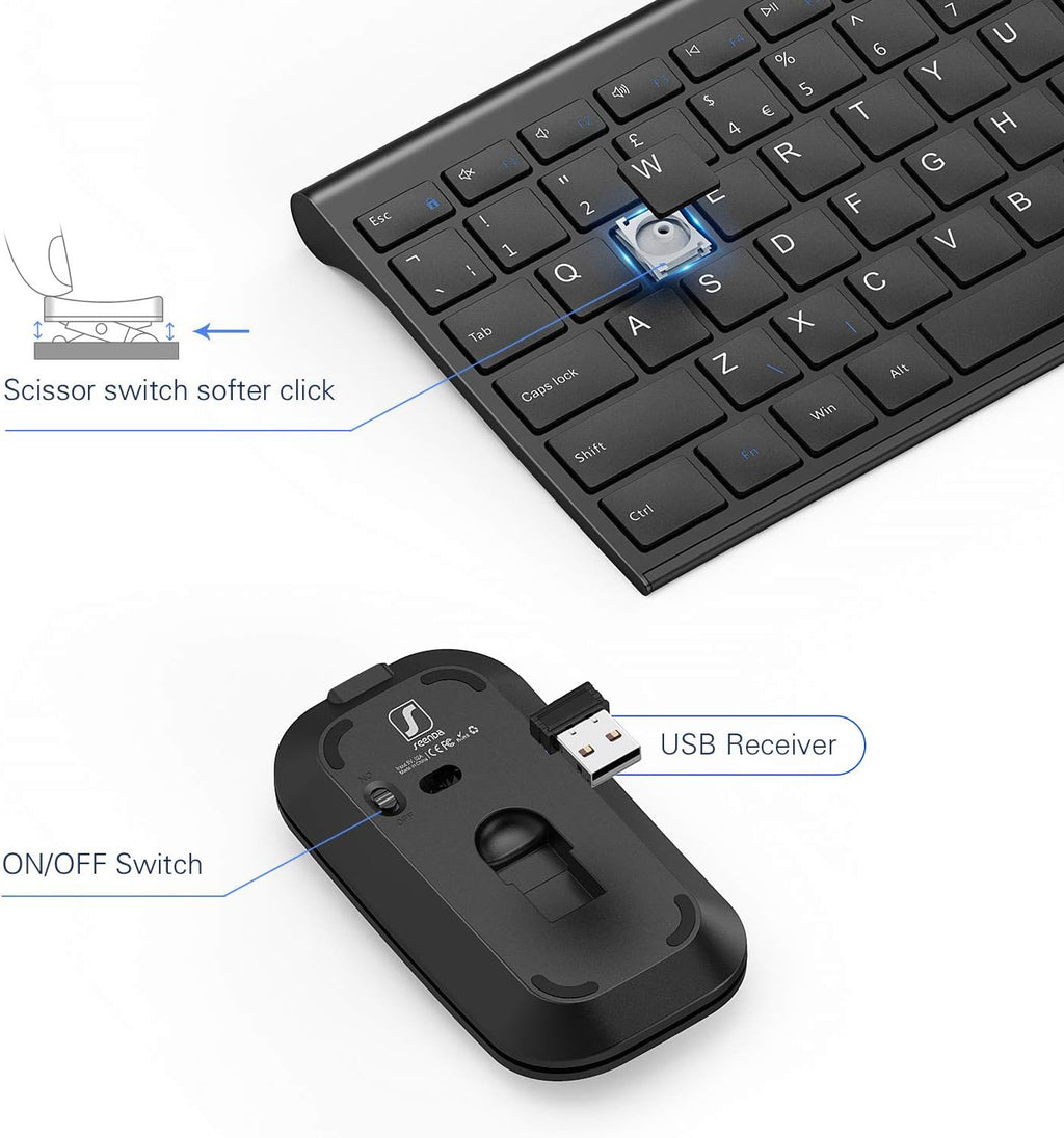 seenda Slim Wireless Keyboard & Mouse Set