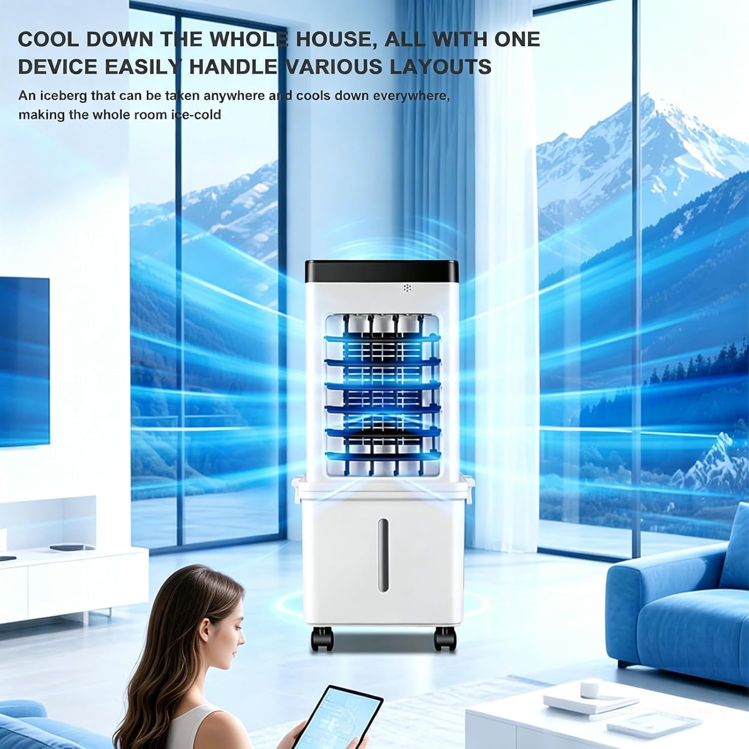 Portable Air Conditioner with 15L Water Tank