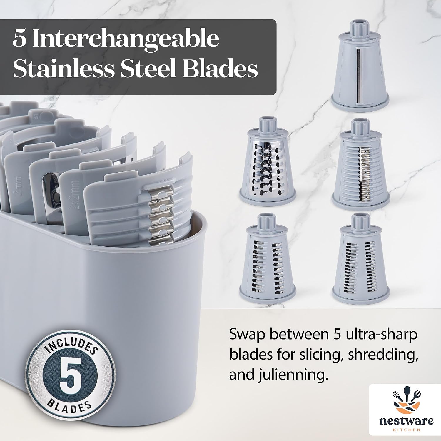 Rotary Cheese Grater 5 Blade