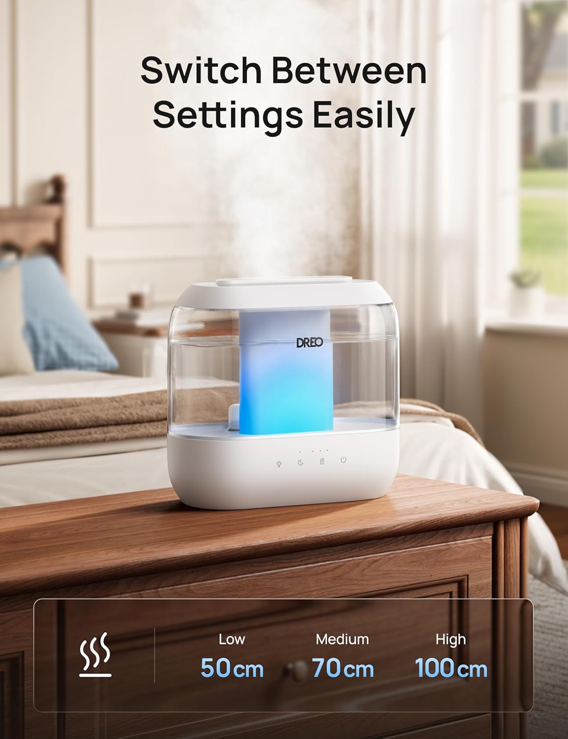 DREO Humidifier for Bedroom Baby 4L