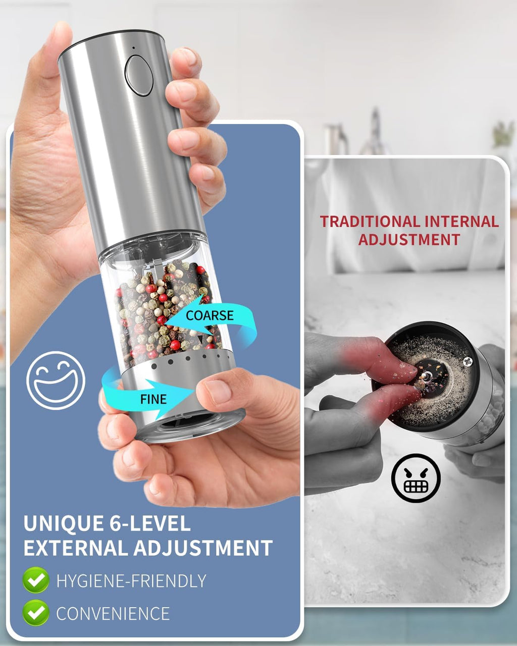 CIRCLE JOY Electric Salt & Pepper Grinder Set