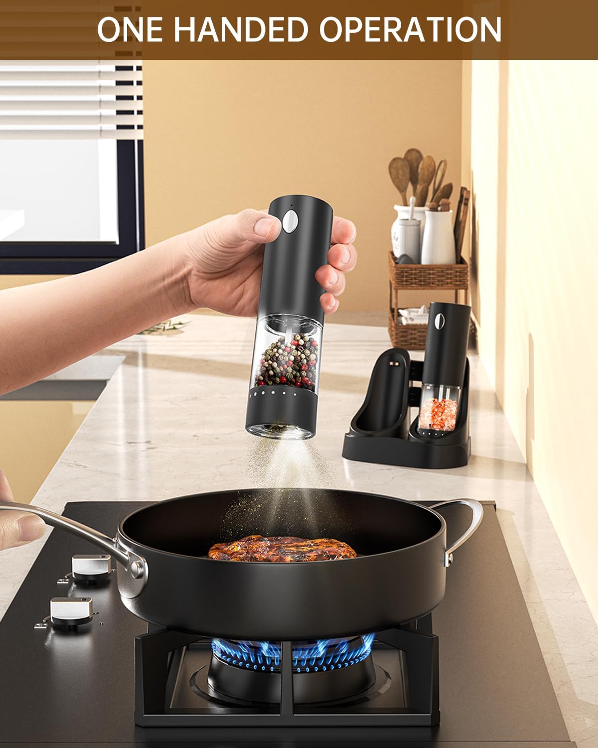 CIRCLE JOY Electric Salt & Pepper Grinder Set