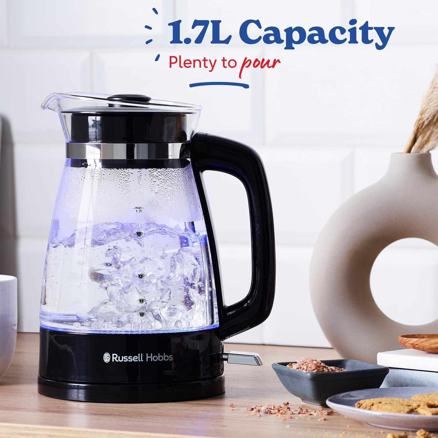 Russell Hobbs 1.7L Cordless Glass Kettle