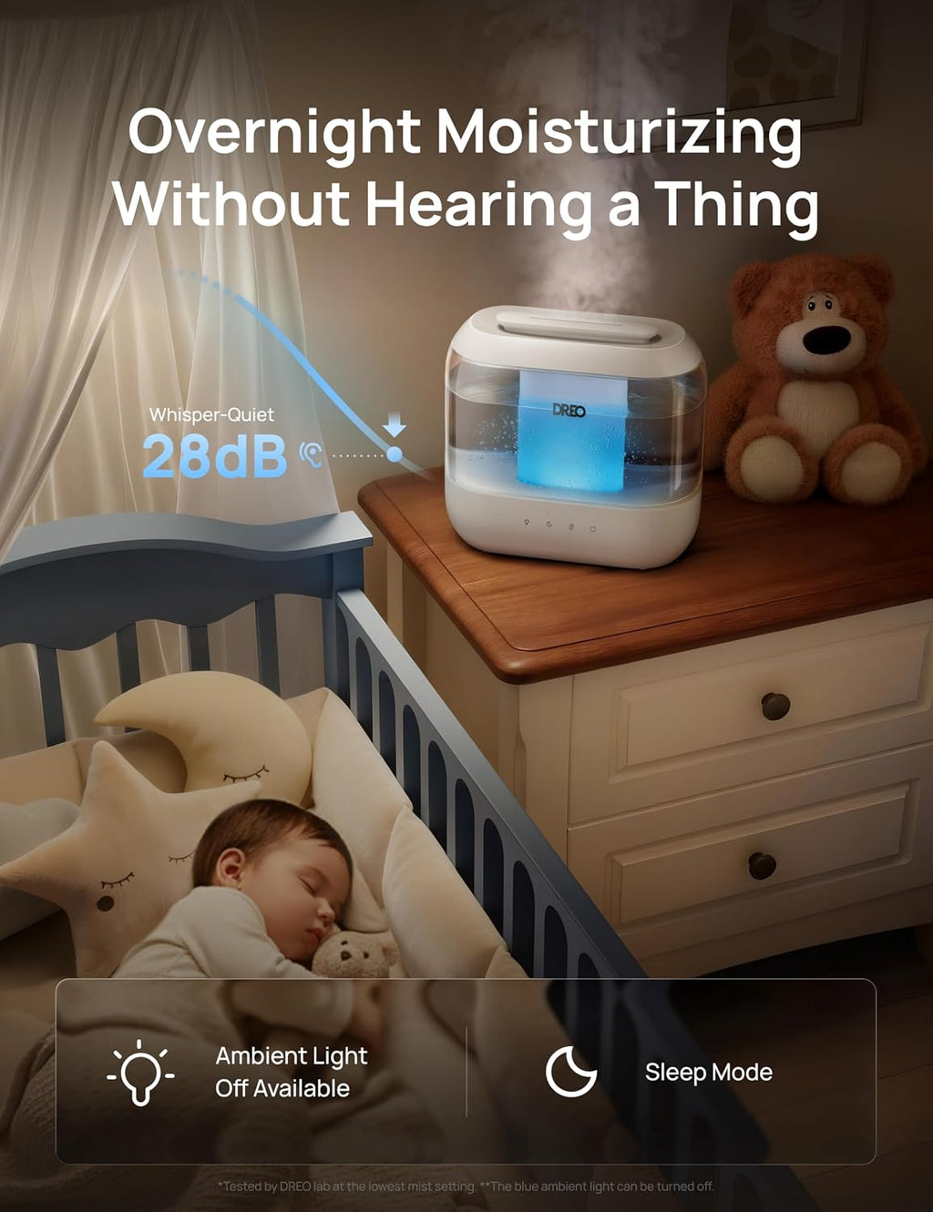 DREO Humidifier for Bedroom Baby 4L
