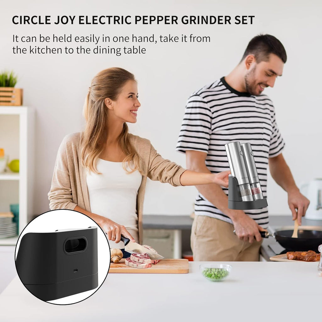 CIRCLE JOY Electric Salt & Pepper Grinder Set