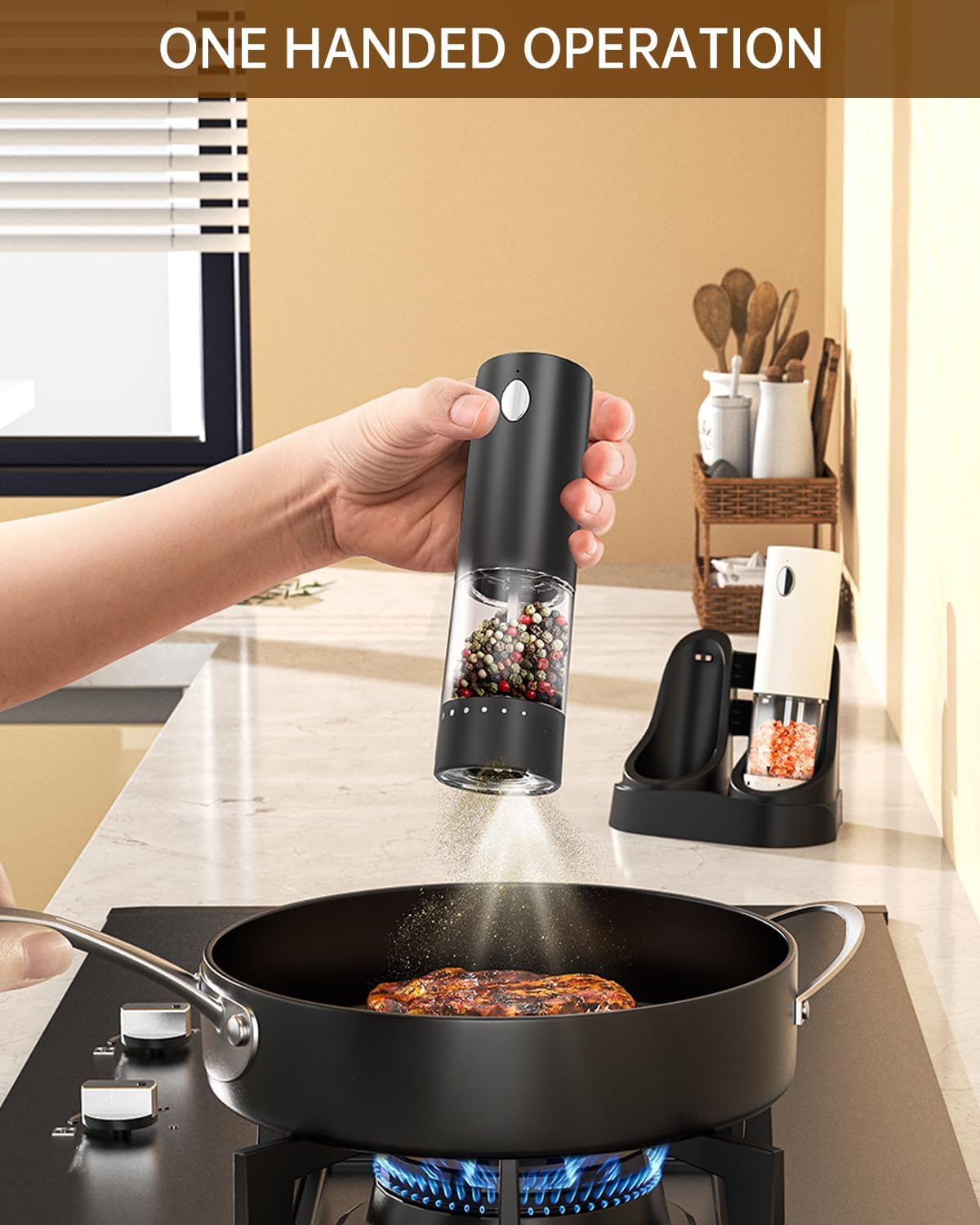 CIRCLE JOY Electric Salt & Pepper Grinder Set