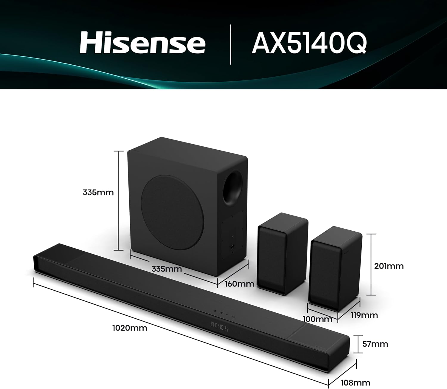 Hisense AX5125H 5.1.2 Channel Soundbar