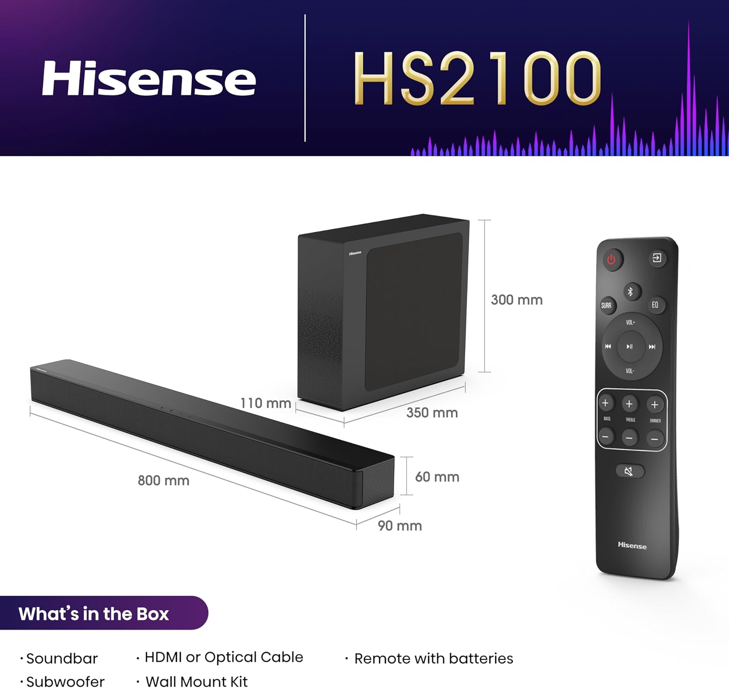 Hisense AX5125H 5.1.2 Channel Soundbar
