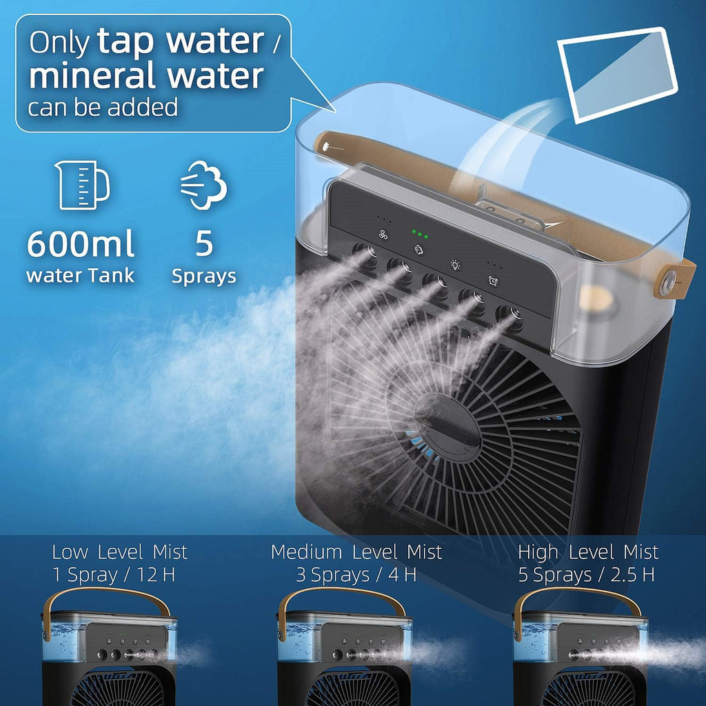 NTMY Mini Air Cooler USB Desk Fan
