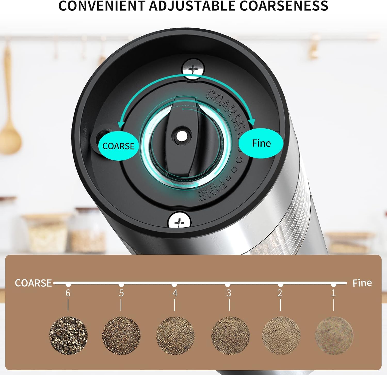 CIRCLE JOY Electric Salt & Pepper Grinder Set