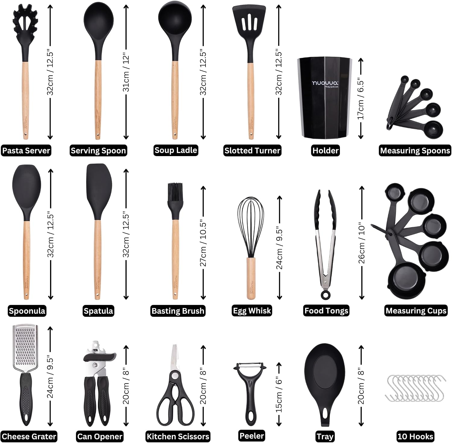 Nuovva Kitchen Utensils Set 35pcs