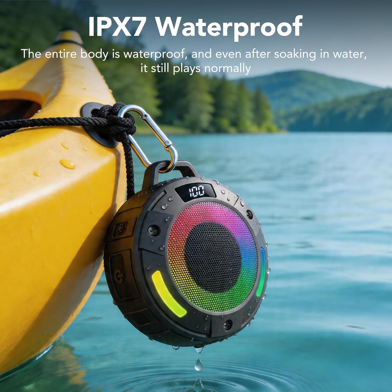 Bluetooth Shower Speaker with LED Light
