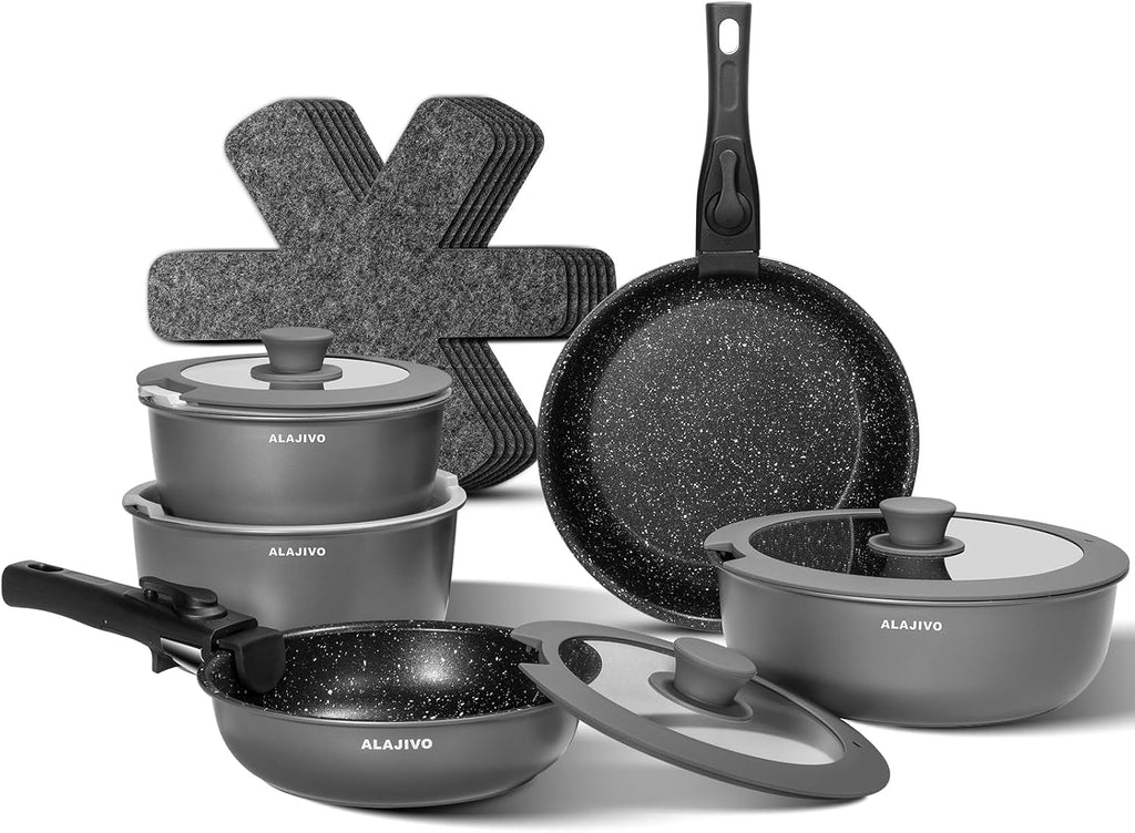 Non Stick Pots and Pans Set 17 Piece