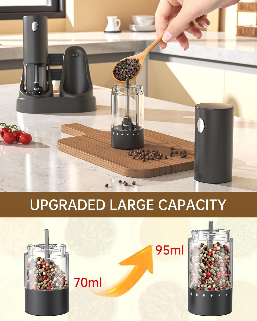 CIRCLE JOY Electric Salt & Pepper Grinder Set