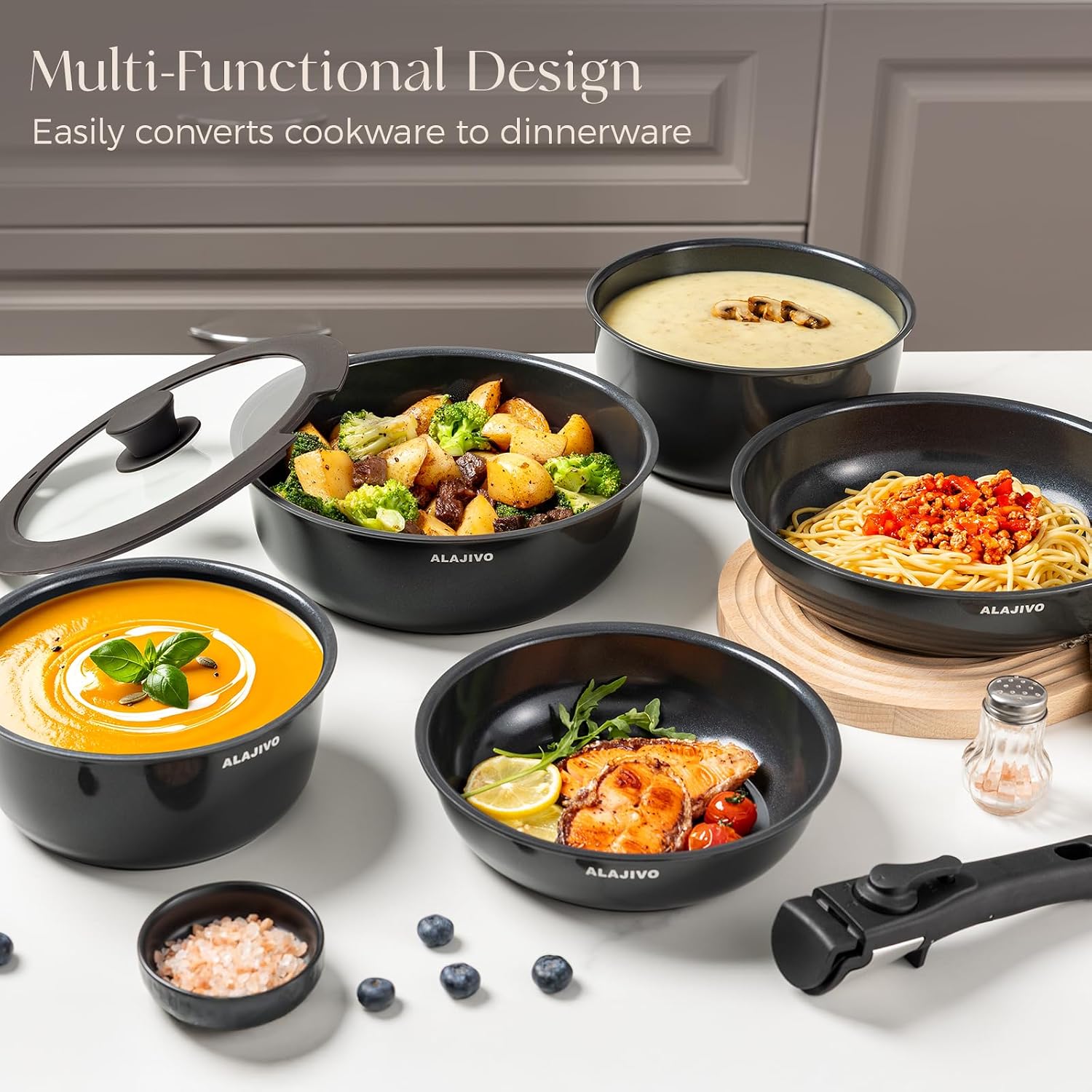 Non Stick Pots and Pans Set 17 Piece