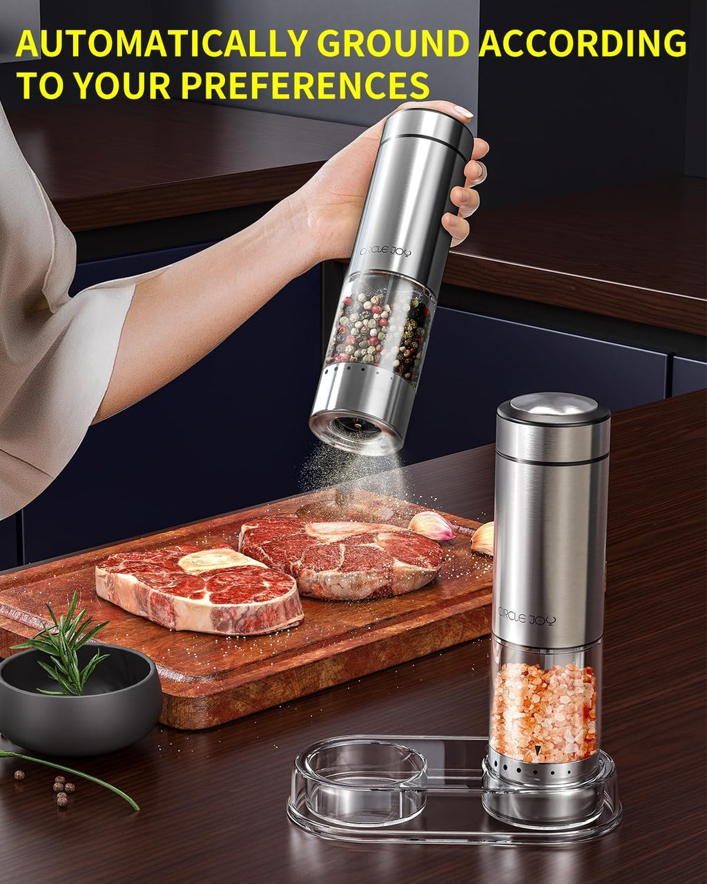 CIRCLE JOY Electric Salt & Pepper Grinder Set