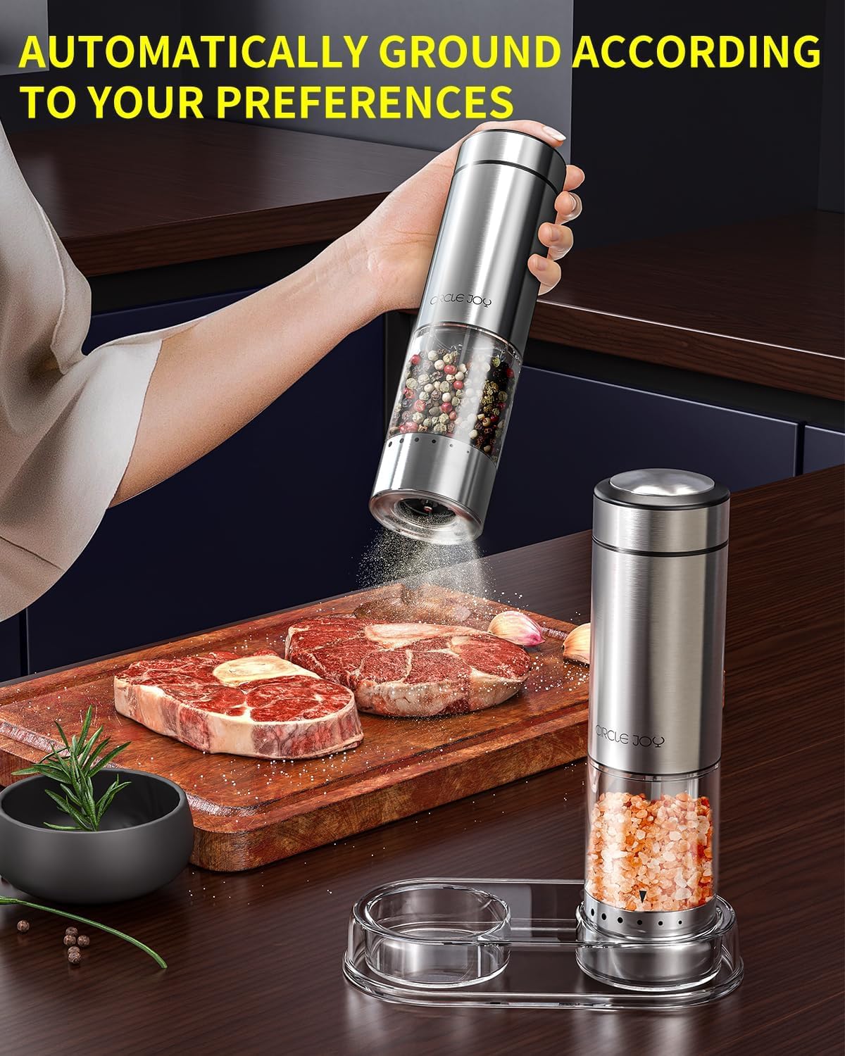 CIRCLE JOY Electric Salt & Pepper Grinder Set