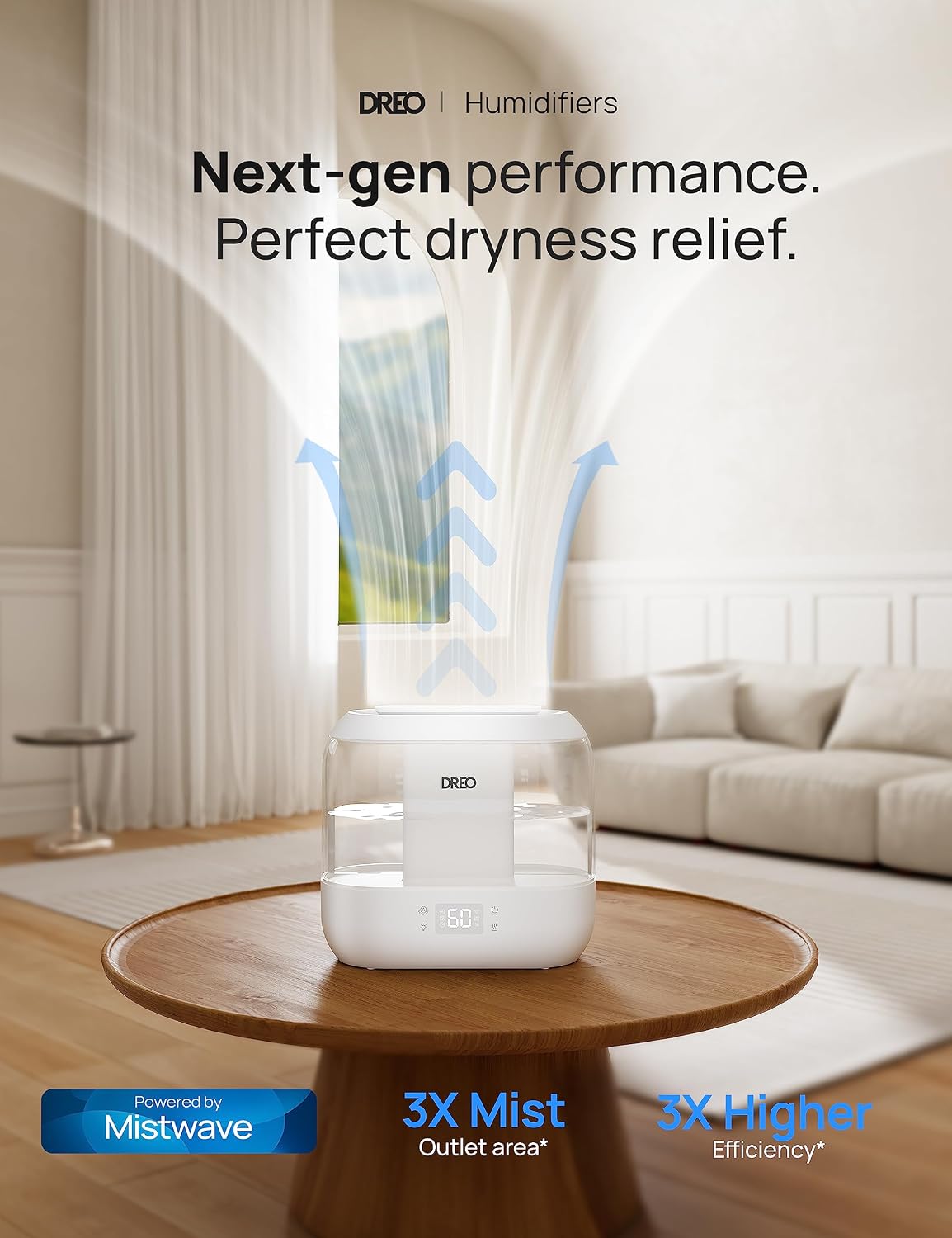DREO Humidifier for Bedroom Baby 4L