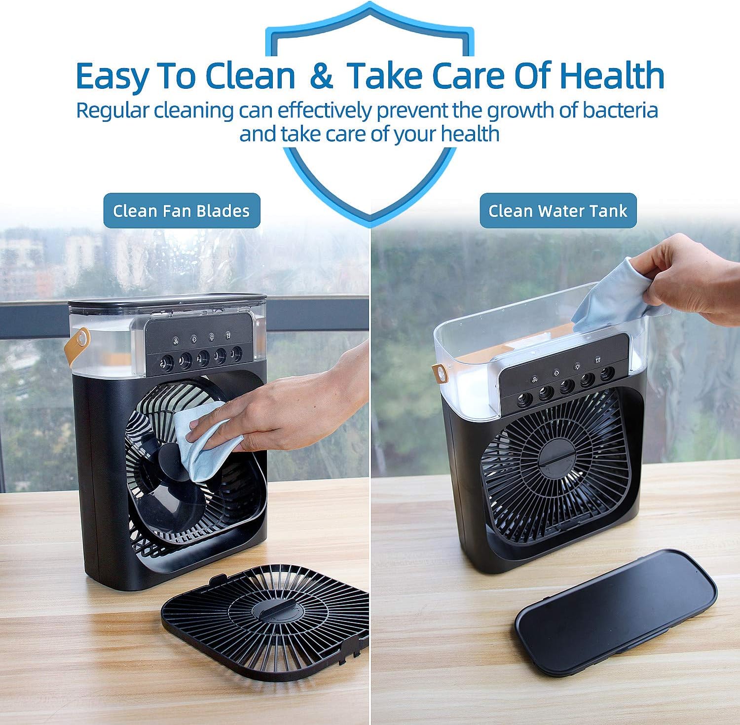 NTMY Mini Air Cooler USB Desk Fan