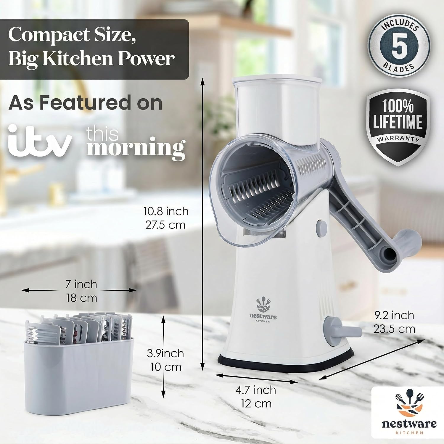 Rotary Cheese Grater 5 Blade