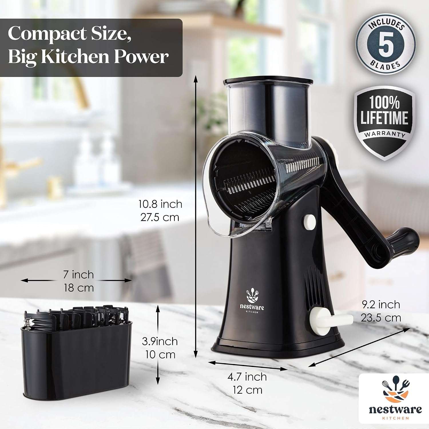 Rotary Cheese Grater 5 Blade
