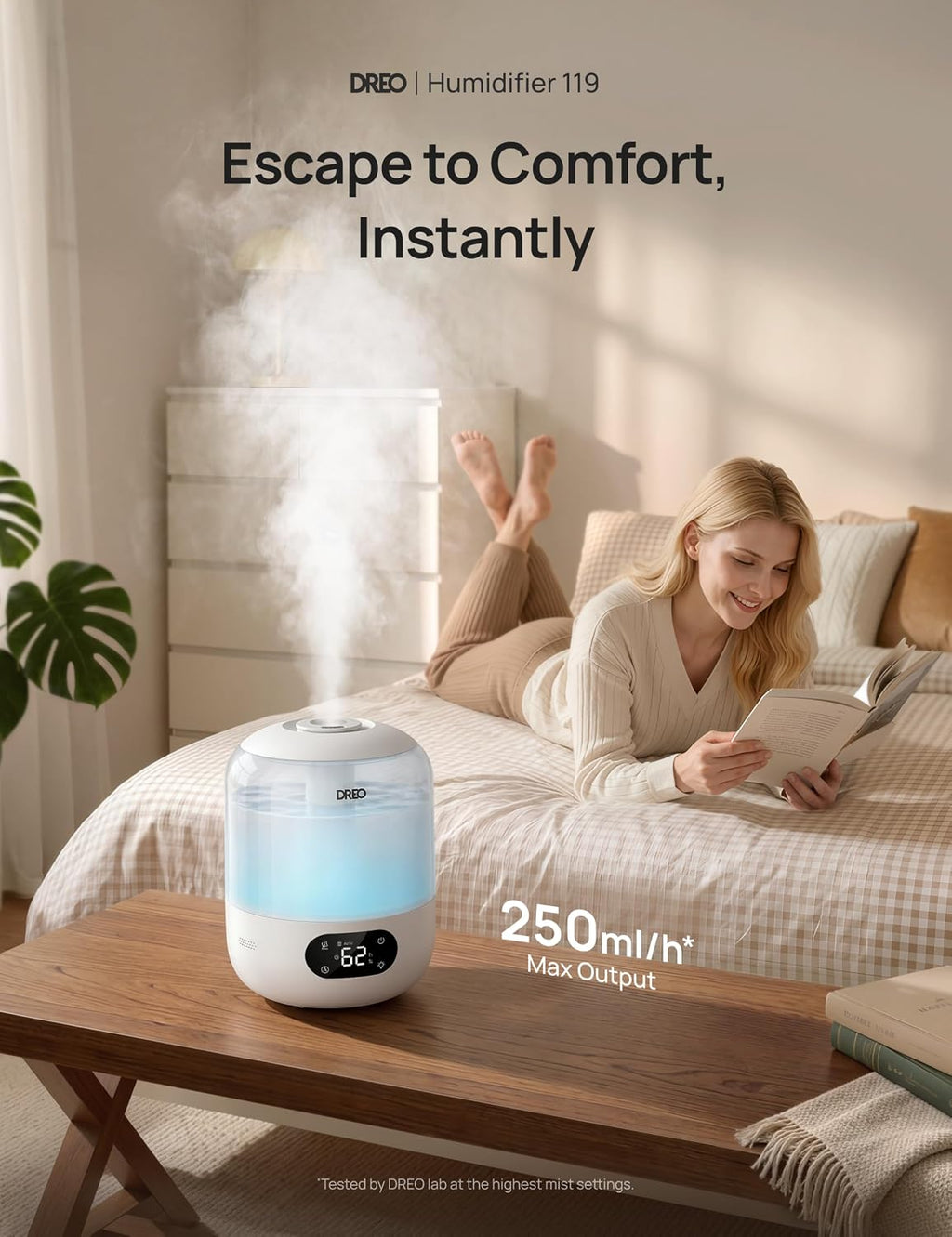 Dreo Humidifier for Bedroom with Sensor