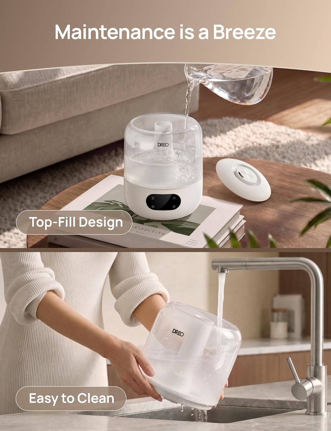 Dreo Humidifier for Bedroom with Sensor